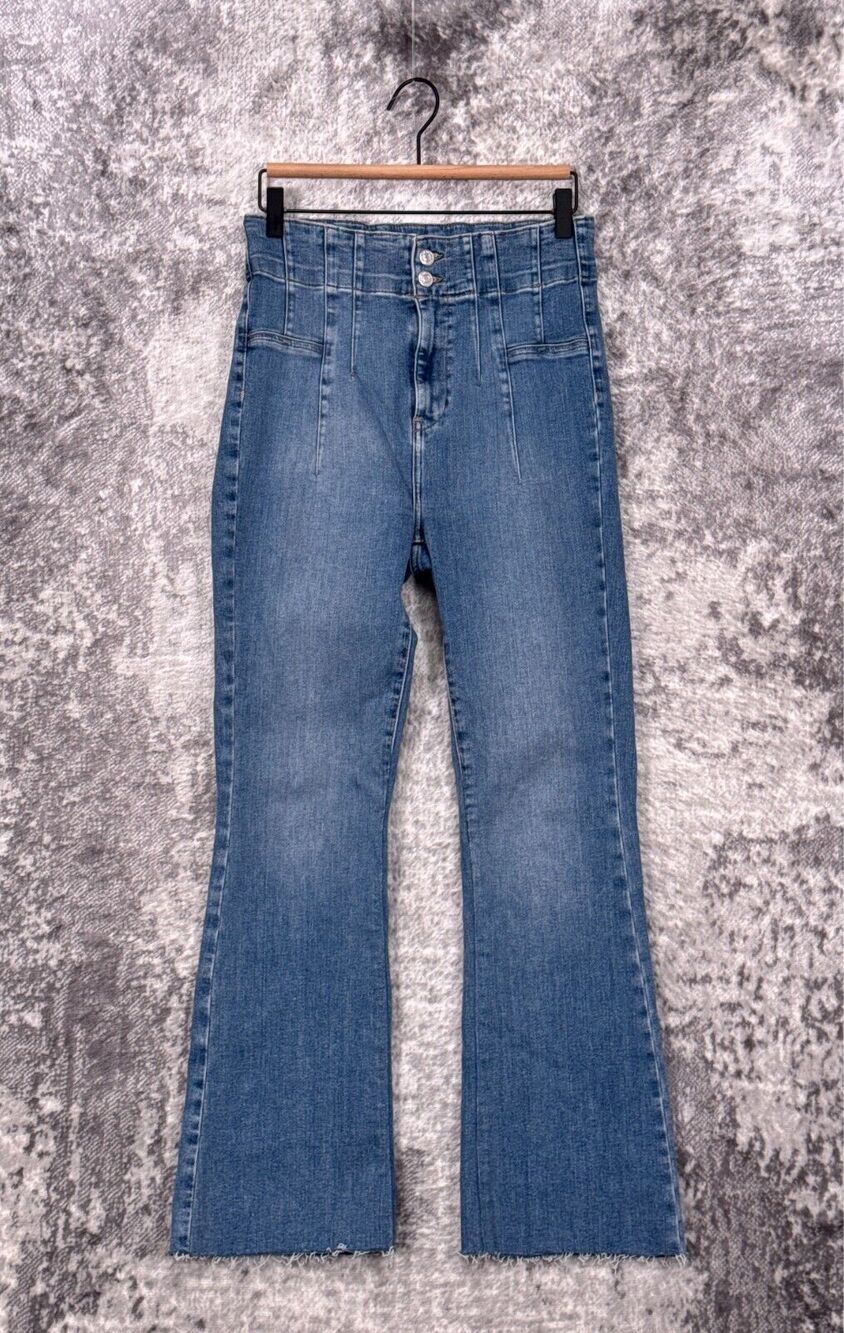 Free People Jeans 29 Womens Jayde High Rise Flare Leg Raw Hem